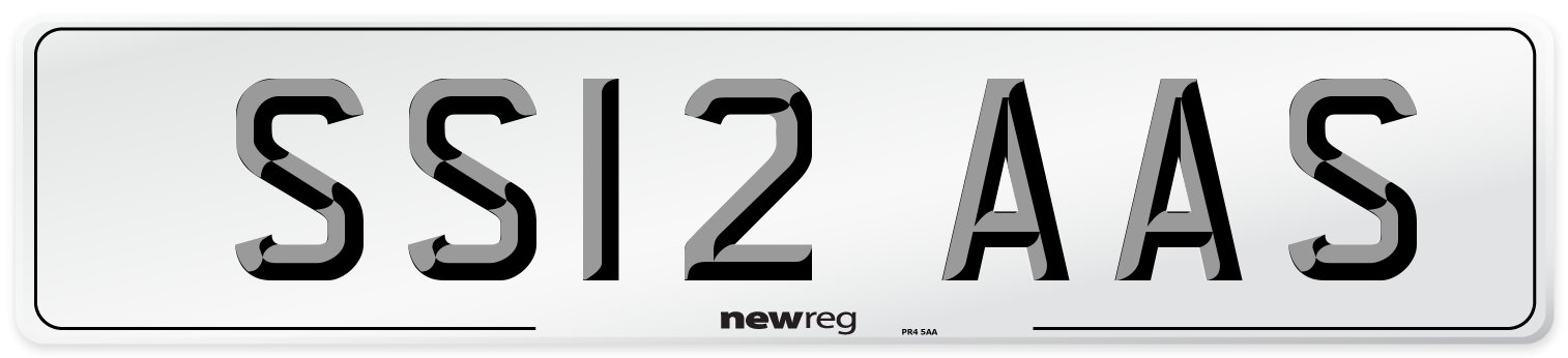 SS12 AAS Number Plate from New Reg